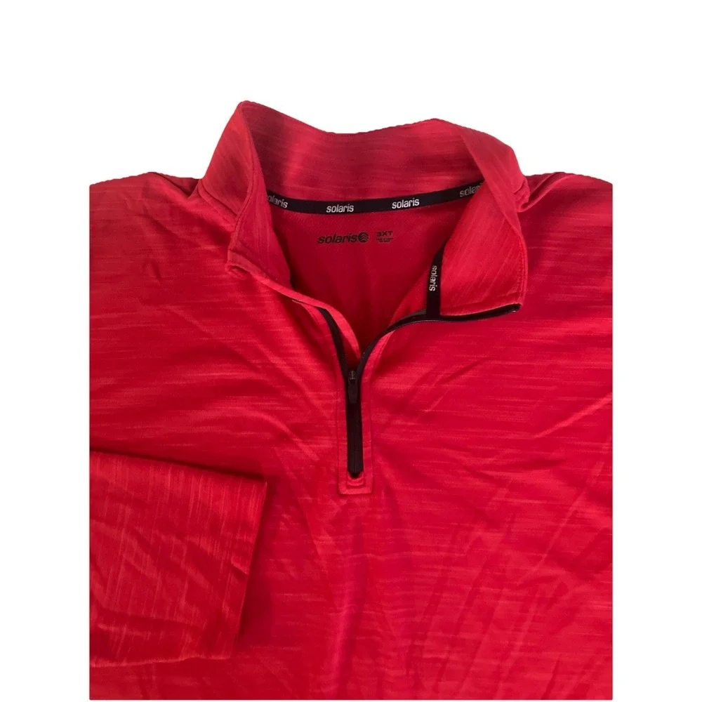 Solaris Performance Men's Red Polyester 1/4 Zip Red 3XT